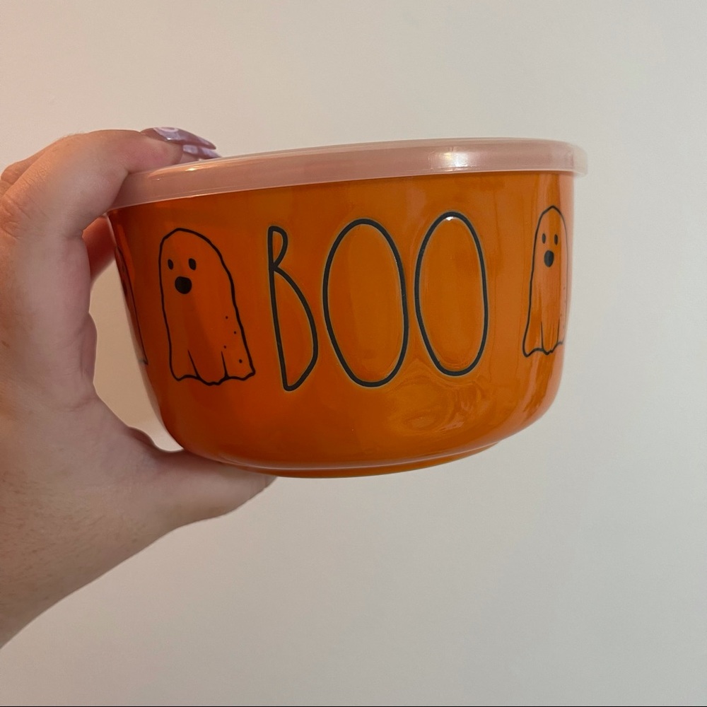 Rae Dunn BOO! Halloween Ceramic Bowl W/ Lid